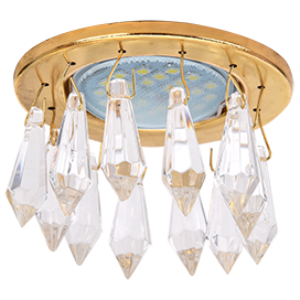 Фотография товара 'Ecola FZ16RVECB Стекло Круг с продолговатыми хруст. на коротком подвесе 84x76'