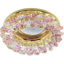 Фотография товара 'Ecola FF1618EFY Светильник встр. круглый с хрусталиками 50x90'