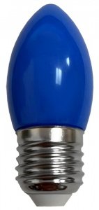 Фотография товара 'Ecola C7TB20ELY candle LED color 2,0W 220V E27 Blue свеча Синяя матовая колба 82x37'