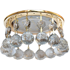 Фотография товара 'Ecola FD53RVECB Круглый с большими хрусталиками на прямом подвесе 90x110'