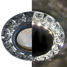 Фотография товара 'Ecola SQ16RGEFB Стекло Круг с крупными прозр. стразами Конус 38x95'