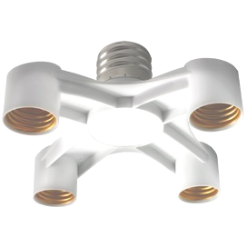 Фотография товара 'Ecola A8T47WEAY Переходник с цоколя E40 на 4хE27'