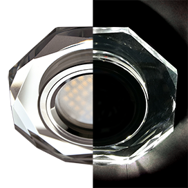 Фотография товара 'Ecola SC1652EFF Стекло с подсветкой 8-угольник с прямыми гранями 25x90'