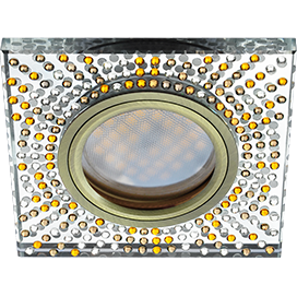 Фотография товара 'Ecola FQ16SGECB Стекло Квадрат с прозр.-янтарной мозаикой 25x95x95'