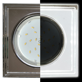 Фотография товара 'Ecola SM53SSECH Стекло Квадрат со ступеньками с подсветкой 38x120x120'