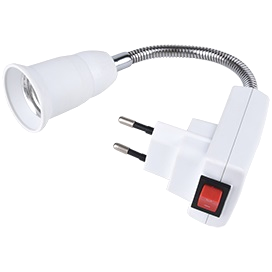 Фотография товара 'Ecola APT7NWEAY Переходник вилка-патрон E27'