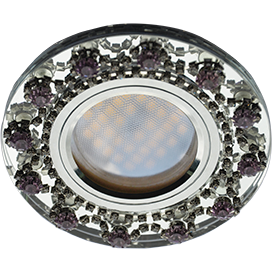 Фотография товара 'Ecola FP16RNECB Стекло Круг с прозр.и аметист. стразами Корона 28x93'