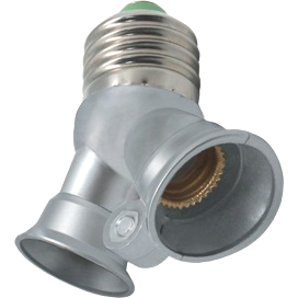 Фотография товара 'Ecola A7T24SEAY Переходник с цоколя E27 на 2хE14'