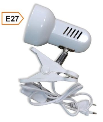 Фотография товара 'Ecola APF7GREAY base Светильник на прищепке закрытый с вилкой и выключателем - E27'