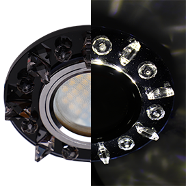 Фотография товара 'Ecola SX16RNEFB Стекло Круг с квадр. прозр. стразами 42x95'