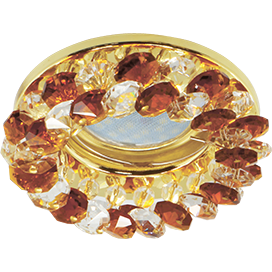 Фотография товара 'Ecola FA1618EFY Светильник встр. круглый с хрусталиками 50x90'