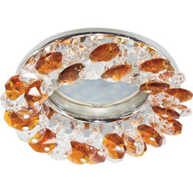 Фотография товара 'Ecola FO1617EFY Светильник встр. круглый с хрусталиками 50x90'