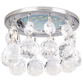 Фотография товара 'Ecola FB16RVECB Стекло Круг с большими хруст. на прямом подвесе 84x90'