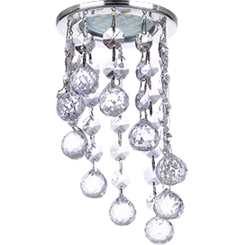 Фотография товара 'Ecola FU16RVECB Стекло Круг с большими хруст. на подвесе 84x170'