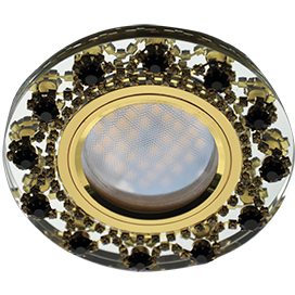 Фотография товара 'Ecola FA16RNECB Стекло Круг с прозр.и янтарн. стразами Корона 28x93'