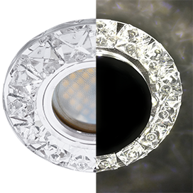 Фотография товара 'Ecola SK16RGEFB Стекло Круг с крупными прозр. стразами Конус 38x95'