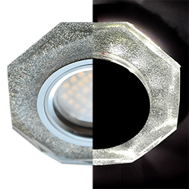 Фотография товара 'Ecola SS1652EFF Стекло с подсветкой 8-угольник с прямыми гранями 25x90'