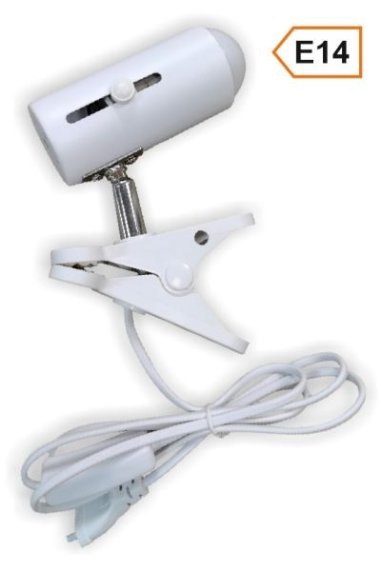 Фотография товара 'Ecola APF7GQEAY base Светильник на прищепке закрытый с вилкой и выключателем - E14'