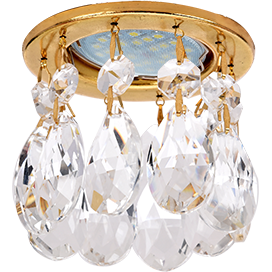 Фотография товара 'Ecola FE16RVECB Стекло Круг с каплевидными хруст. на прямом подвесе 84x100'