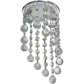 Фотография товара 'Ecola FP53RVECB  Круглый с большими хрусталиками на подвесе 225x110'