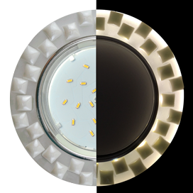 Фотография товара 'Ecola SL53TPECH Стекло Круг с квадратными плитками Жемчуг с подсветкой 38x120'