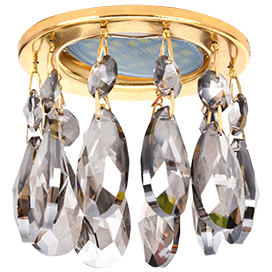 Фотография товара 'Ecola FF16RVECB Стекло Круг с каплевидными хруст. на прямом подвесе 84x100'