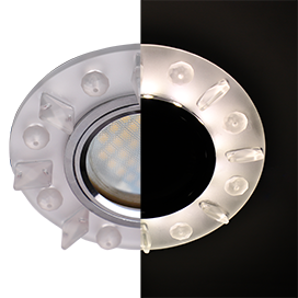 Фотография товара 'Ecola SN16RNEFB Стекло Круг с квадр. матовыми стразами с подсветкой 42x95'