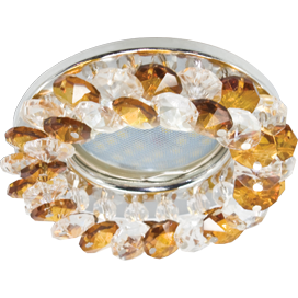 Фотография товара 'Ecola FO1618EFY Светильник встр. круглый с хрусталиками 50x90'
