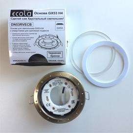 Фотография товара 'Ecola DN53RVECB Основа GX53 H4, 14 отверстий 38x106'