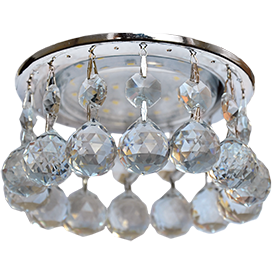 Фотография товара 'Ecola FC53RVECB Круглый с большими хрусталиками на прямом подвесе 90x110'