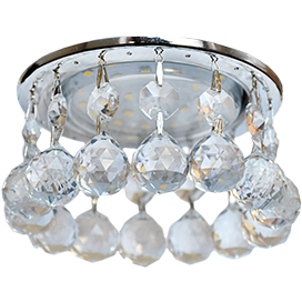 Фотография товара 'Ecola FB53RVECB Круглый с большими хрусталиками на прямом подвесе 90x110'