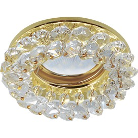 Фотография товара 'Ecola FD1618EFY Светильник встр. круглый с хрусталиками 50x90'
