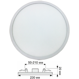 Фотография товара 'Ecola DARD20ELC Светодиодный светильник 20W 220V 6500K'
