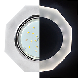 Фотография товара 'Ecola SL538AECH Стекло 8-угольник с прямыми гранями с подсветкой 38x133'