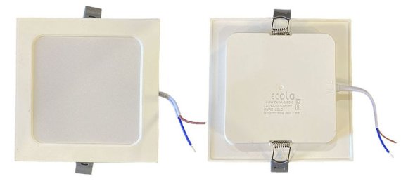 Фотография товара 'Ecola DNRD12ELC LED downlight встраив.2011 Квадратный даунлайт с драйвером внутри 12W 220V 6500K 140x140x25'