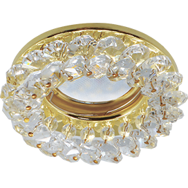 Фотография товара 'Ecola FD1617EFY Светильник встр. круглый с хрусталиками 50x90'