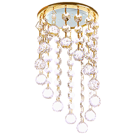 Фотография товара 'Ecola FQ53RVECB Круглый с большими хрусталиками на подвесе 225x110'