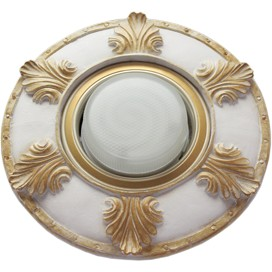 Фотография товара 'Ecola FY53Z1EFT накладка широкая гипсовая листья для встр. свет-ка GX53 19х195'