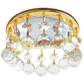 Фотография товара 'Ecola FL53RVECB Круглый с большими хрусталиками на прямом подвесе 90x110'