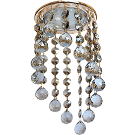 Фотография товара 'Ecola FG53RVECB Круглый с большими хрусталиками на подвесе 225x110'